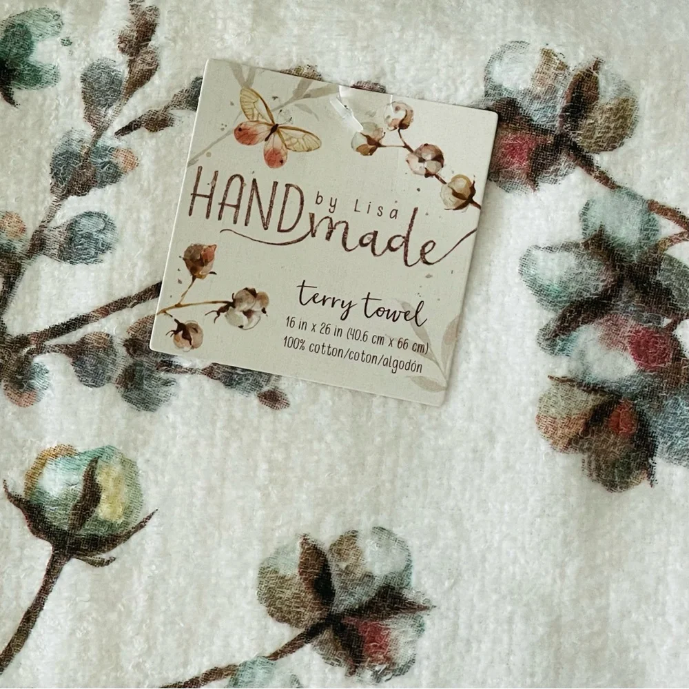Handmade by Lisa Kitchen Towel Live Simply Cotton Terry 16”x26”